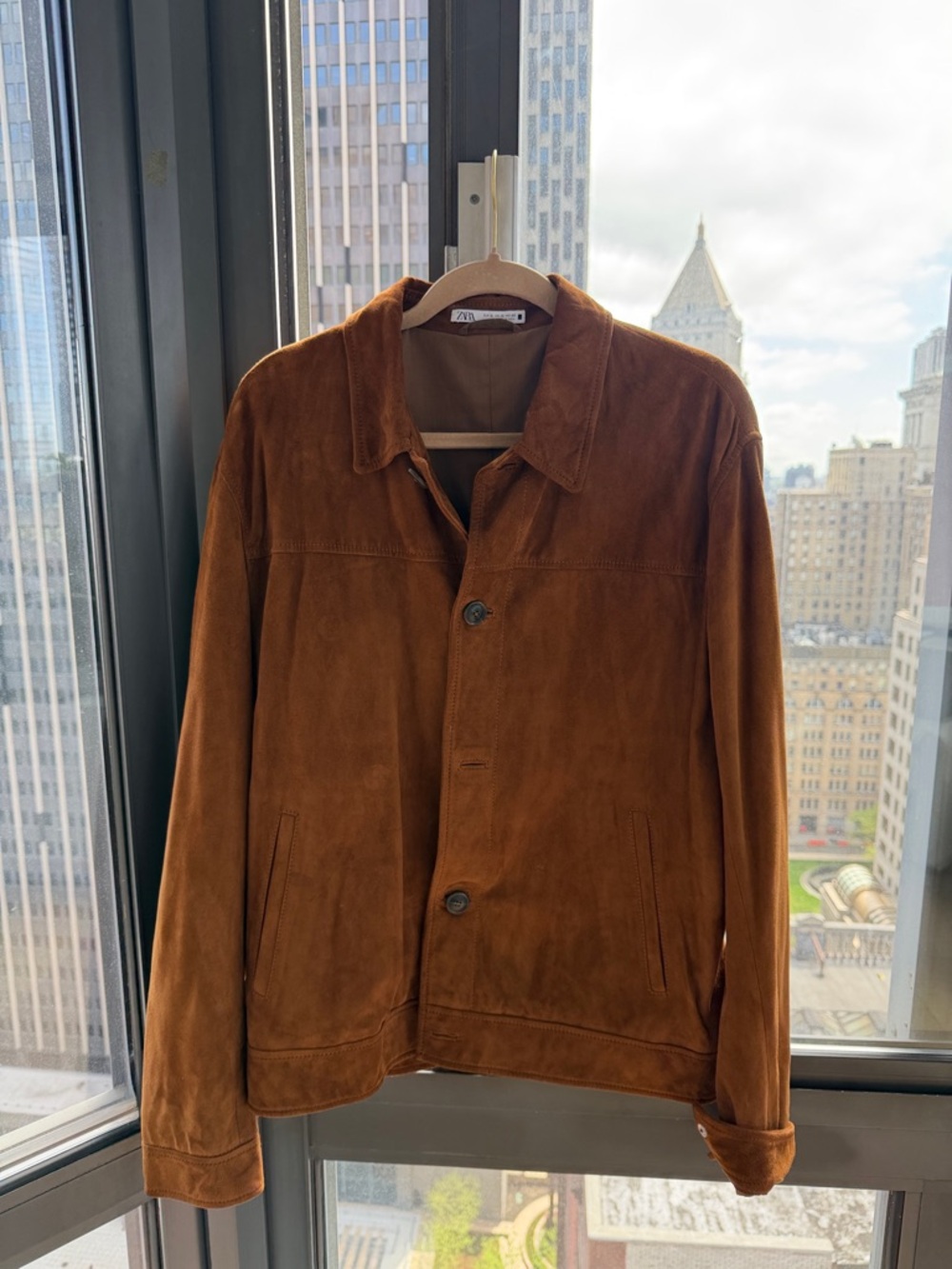 Zara Men's Brown Suede Jacket